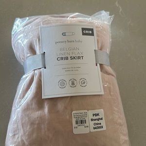 Potterybarn Kids Belgian Linen Crib bedskirt Blush